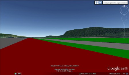 Красное - это велосипедная дорожка на улице города.